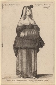 En borgers eller købmands hustru i Antwerpen af Wenceslaus Hollar