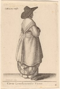 Borger i London Vxor af Wenceslaus Hollar