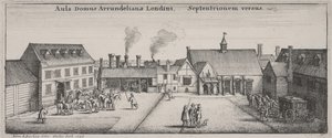 Gården til Arundel House fra nord af Wenceslaus Hollar