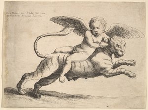 Amor på en tiger, 1652. af Wenceslaus Hollar