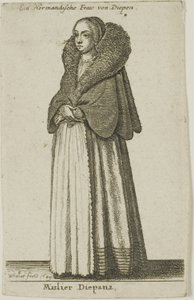 Dieppe kvinde af Wenceslaus Hollar