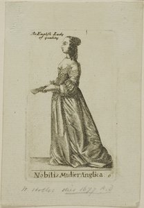 Engelsk adelskvinde af Wenceslaus Hollar
