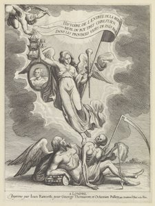 Faam overvint de tijd en de dood Historien om indtoget af den mest kristne konges dronningemoder i de forenede provinser i de lave lande (serietitel på objektet) af Wenceslaus Hollar