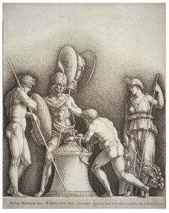 Fire klassiske figurer efter Mantegna af Wenceslaus Hollar