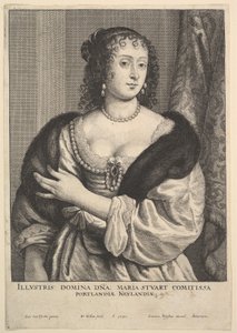 Frances Stuart, grevinde af Portland, 1650. af Wenceslaus Hollar