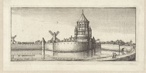 Udsigt over Kleine Houtpoort i Haarlem af Wenceslaus Hollar