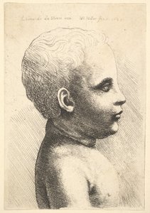 Head and shoulder of a child, in profile to right, 1645. dani af Wenceslaus Hollar