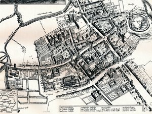 Hollars plan af Oxford, c1643 af Wenceslaus Hollar