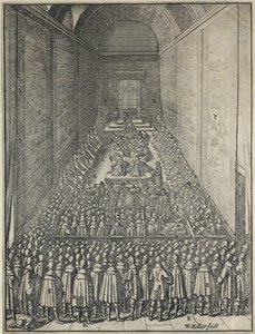 House of Lords, Palace of Westminster i London, ca. 1650 (radering) af Wenceslaus Hollar