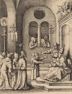 Jesus igen foran Kajfas. af Wenceslaus Hollar