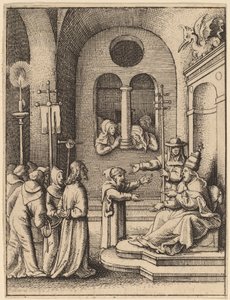 Jesus igen foran Kajfas af Wenceslaus Hollar