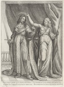Kong Charles I af England hyldet af Justitia af Wenceslaus Hollar