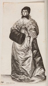 Kvinde med kyse og muffe af Wenceslaus Hollar