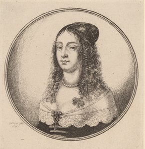 Dame med bånd på krøller, 1646. af Wenceslaus Hollar