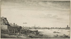 London set fra Themsen ved Milford Staris under Arundel House af Wenceslaus Hollar