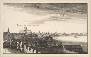 London fra Arundel House, kopi, 1600-tallet. af Wenceslaus Hollar