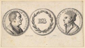 Medaljoner med portrætter af Sebald Beham og Anna Beham, 1647. af Wenceslaus Hollar