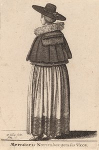 Hustru til Nürnberg-købmanden, 1643. af Wenceslaus Hollar