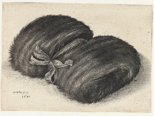 Pelsmoffe dekoreret med et bånd Muffer (serietitel) af Wenceslaus Hollar