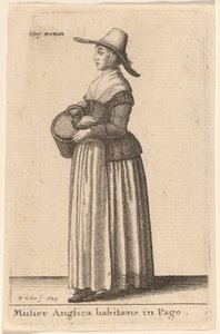 En engelsk kvinde, der bor i en landsby af Wenceslaus Hollar