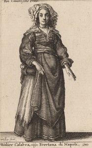 Mulier Calabra, Vulgo, Foretana fra Napoli. af Wenceslaus Hollar