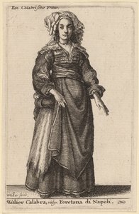 Mulier Calabra, Vulgo, Foretana fra Napoli af Wenceslaus Hollar