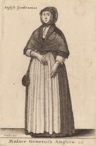 En generøs engelsk kvinde, 1643. af Wenceslaus Hollar