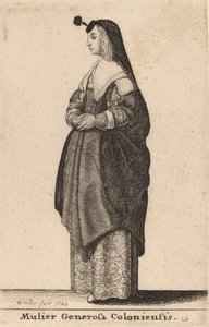 Den generøse kvinde fra Köln, 1643. af Wenceslaus Hollar