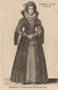 En spansk generøs kvinde, 1644. af Wenceslaus Hollar
