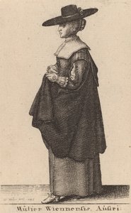 Kvinden fra Wien, Østrig, 1643. af Wenceslaus Hollar