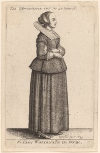 Wiens kvinde i huset af Wenceslaus Hollar