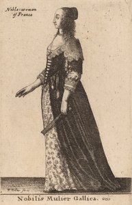 En ædel fransk kvinde. af Wenceslaus Hollar