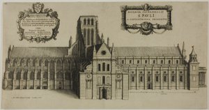 Den gamle Sankt Pauls Katedral set fra nord af Wenceslaus Hollar