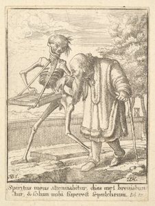 Gammel mand, fra Dødedansen, 1651. af Wenceslaus Hollar