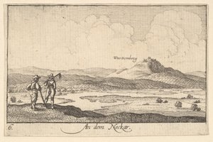 På Neckar, 1635. af Wenceslaus Hollar