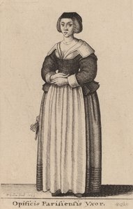 Arbejderkone i Paris, 1643. af Wenceslaus Hollar