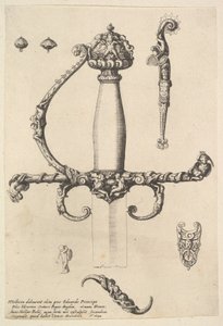 Ornamental sværdgreb, 1642. af Wenceslaus Hollar