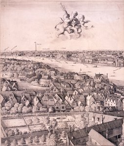 Panoramaudsigt over London, c1670 af Wenceslaus Hollar