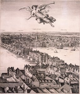 Panoramaudsigt over London, c1670 af Wenceslaus Hollar