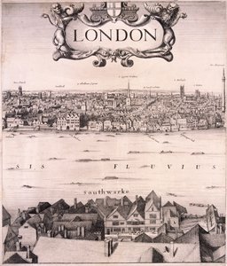 Panoramaudsigt over London, c1670 af Wenceslaus Hollar