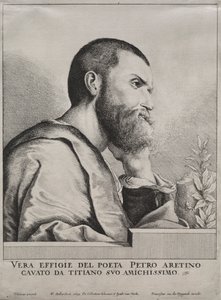 Portræt af Pietro Aretino af Wenceslaus Hollar