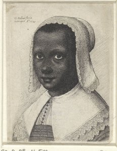 Portræt af en ung sort kvinde, 1645 af Wenceslaus Hollar