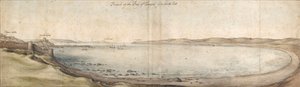 Udsigt til Tangierbugten fra sydøst, midten af det 17. århundrede af Wenceslaus Hollar