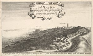 Udsigt til nordsiden af Tanger angående Maynehavet fra bakken, når du kommer ..., inden 1673. af Wenceslaus Hollar