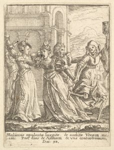 Dronning, fra Dødedansen, 1651. af Wenceslaus Hollar