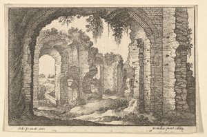 Romerske ruiner, 1673. af Wenceslaus Hollar