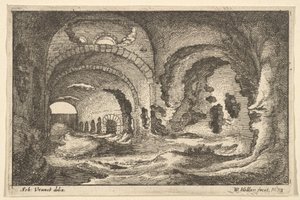 Romerske levn i Tivoli, 1673. af Wenceslaus Hollar