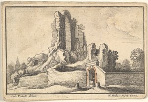 Ruiner og en spærret port på Esquiline Hill i Rom, 1673. af Wenceslaus Hollar