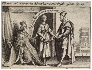Sara vendte tilbage til Abraham. Tilstand 2 af Wenceslaus Hollar