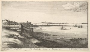 Sydøstlige hjørne af Tanger, 1669-73. af Wenceslaus Hollar